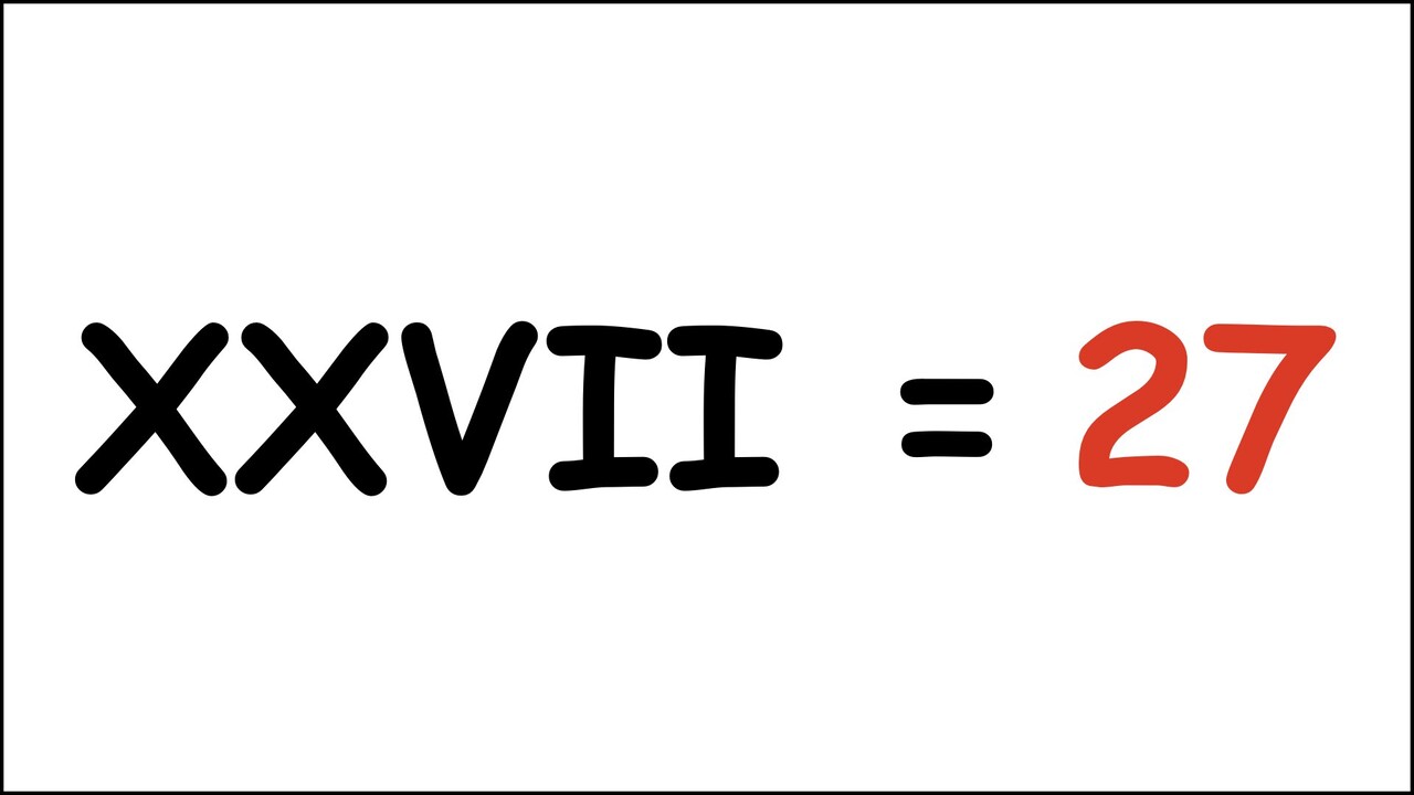 XXVII Roman Numerals