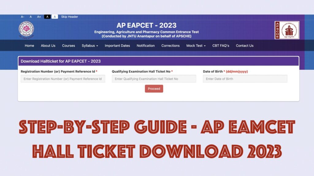 StepbyStep Guide AP EAMCET hall ticket download 2023 MSRDC